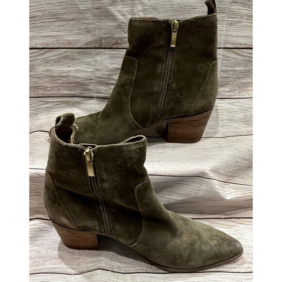 Franco Sarto Sager Suede Chelsea Ankle Boots in Olive Green Size 7 - Picture 4 of 11